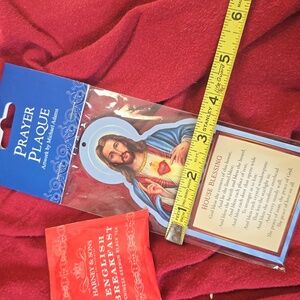 Prayer Plaque House Blessing Jesus Sacred Heart + Harney Sons Tea Stocking Stuff
